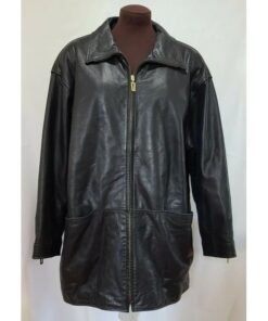 Pelle Pelle Black Leather Full Zip Coat