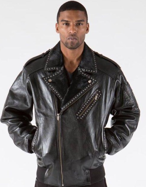 Pelle Pelle Varsity Biker Black Plush Jacket